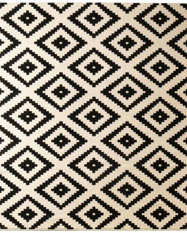 Velours Diamond Design Black & Cream