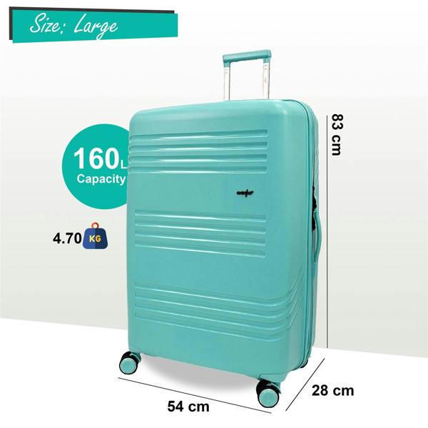 Eagle Luggage Hard Shell 4 Wheel TSA Suitcase Luggage Set