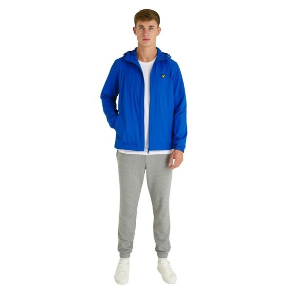 Lyle & Scott Branded Hooded Short Lightweight Jacket - Bright Blue