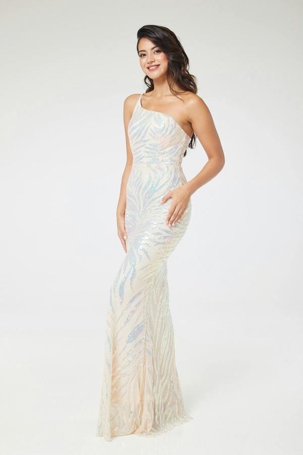 LuvForever Zaria - Apricot Sequin Maxi Dress