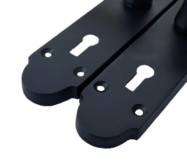 EDH Door Hardware Epsom Matt Black Door Handles, Internal Handles with Bathroom Sash Lock 170mm 2 Pairs