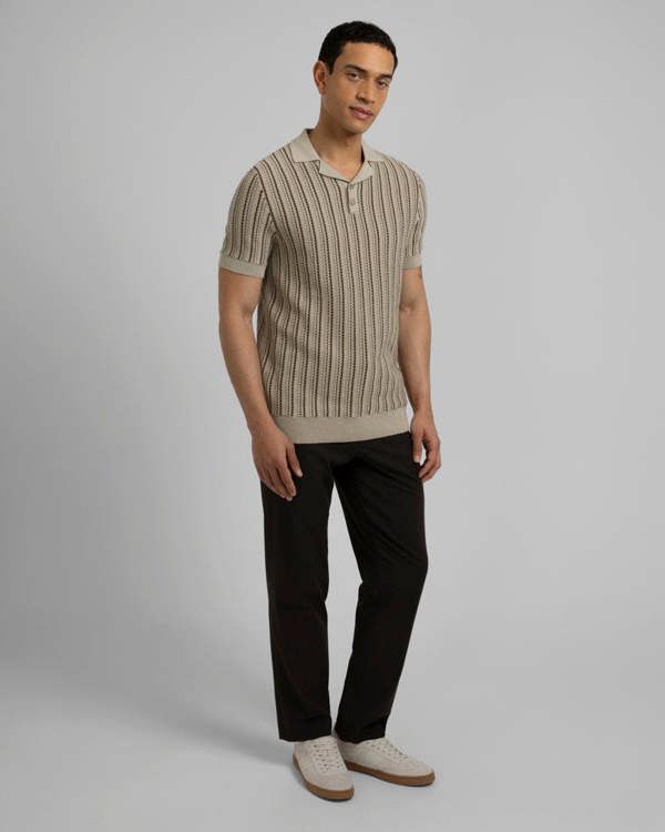 Steel & Jelly Bow - Stripe Knitted Polo Shirt