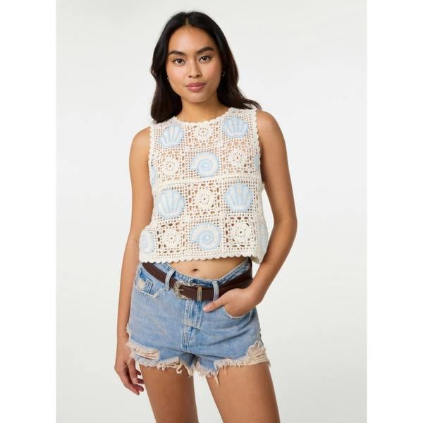 Pink Vanilla Sea Shell Crochet Top