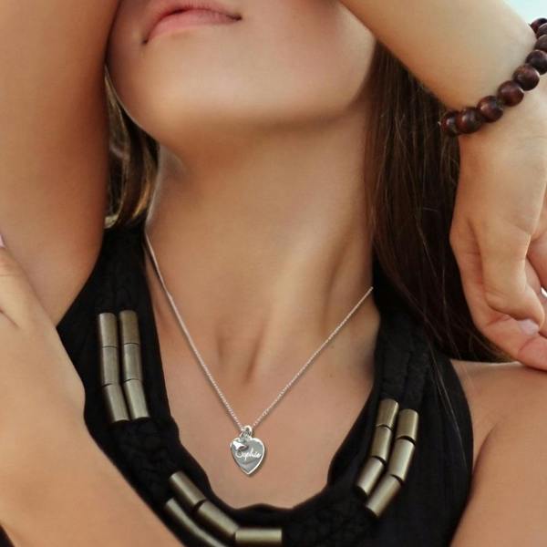 Aye Do Gifts Personalised Sterling Silver Heart & Mini Heart Necklace