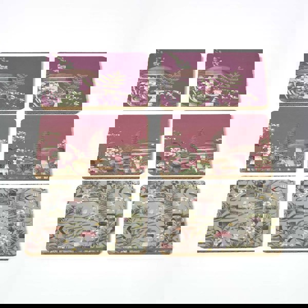 HOMESCAPES Cork Coasters with Mushroom Design, Set of 6