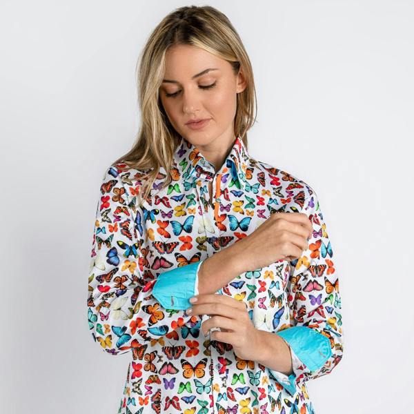 BUTTERFLY WOMENS  PRINT SHIRT - Premium Men's Patterned Shirt by Claudio Lugli | Bold Design, Tailored Fit, Best Printed Shirts