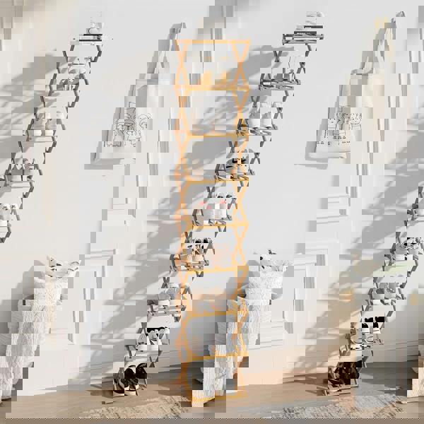 Living and Home 9/8/7/6 Tier Bamboo Folding Shoe Rack Shoe Storage Organiser