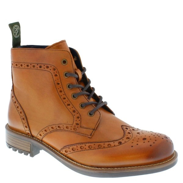 Frank James Camden Cleated Leather Lace Up Brogue Boots