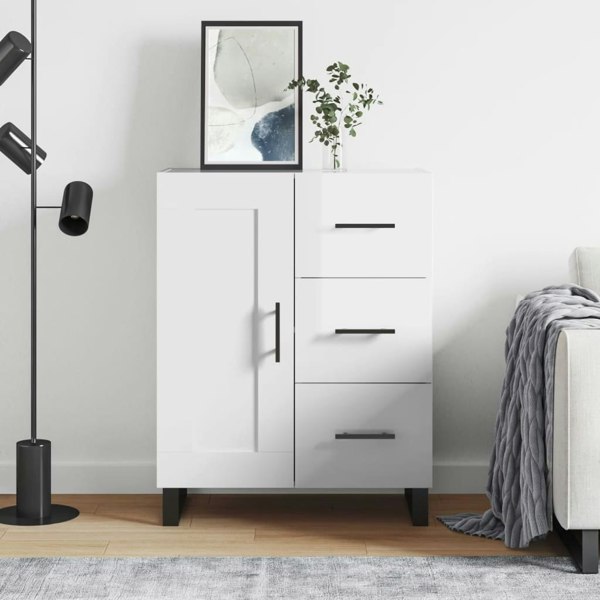 Berkfield Sideboard High Gloss White 69.5x34x90 cm Engineered Wood