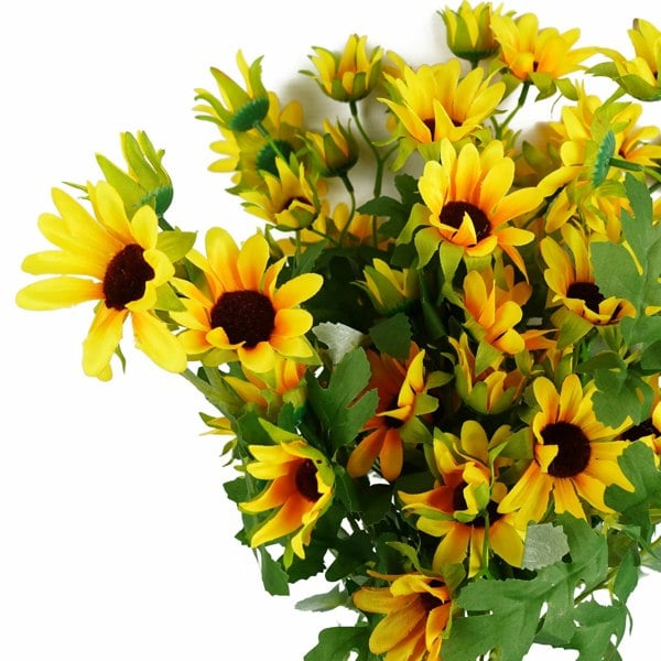 Leaf Pack of 6 x 70cm Artificial Yellow Daisy Flower Spray