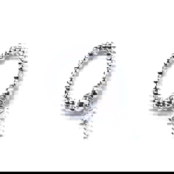 Letter Initial Charm on Silver Ball Bead Ring - MYLEE London