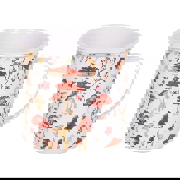 Serano All Over Mushroom Print Enamel Mug