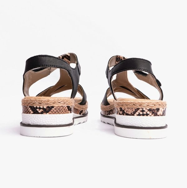 Rieker V7919-00 Womens Sandals - Black