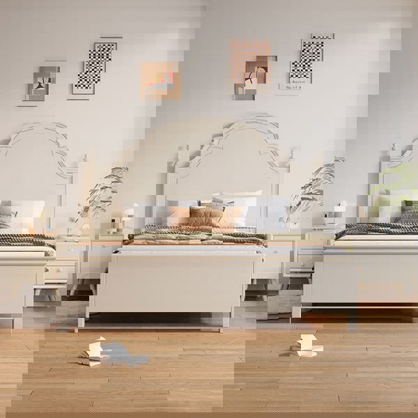 Andrea King Size / Super King Size Bed With Storage, Cream-Rit Concept-Rit Concept