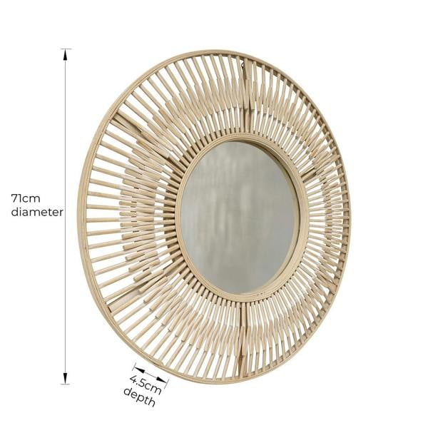 Pagazzi Lighting Koppla Round Bamboo Mirror