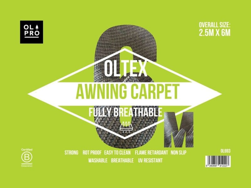 The front inset of the OLPRO OLTEX Breathable Awning Groundsheet 2.5m x 6m.