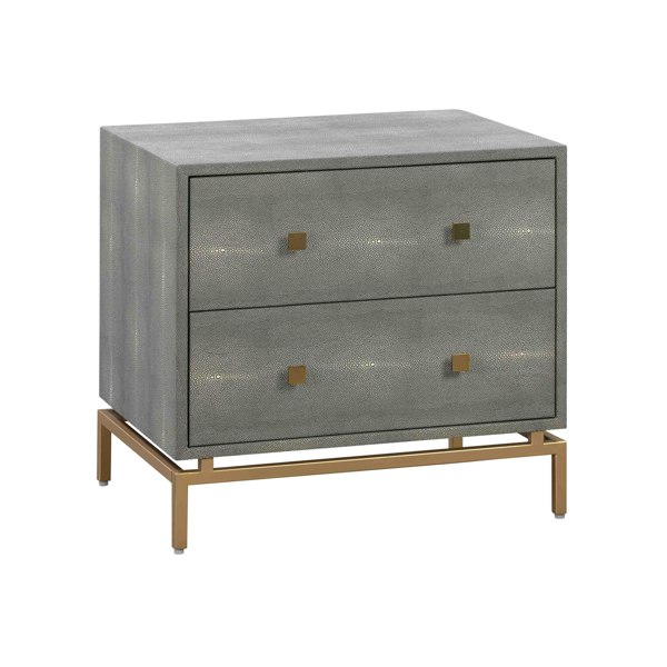 Furniture Edit Pesce Shagreen Nightstand Bedside Table