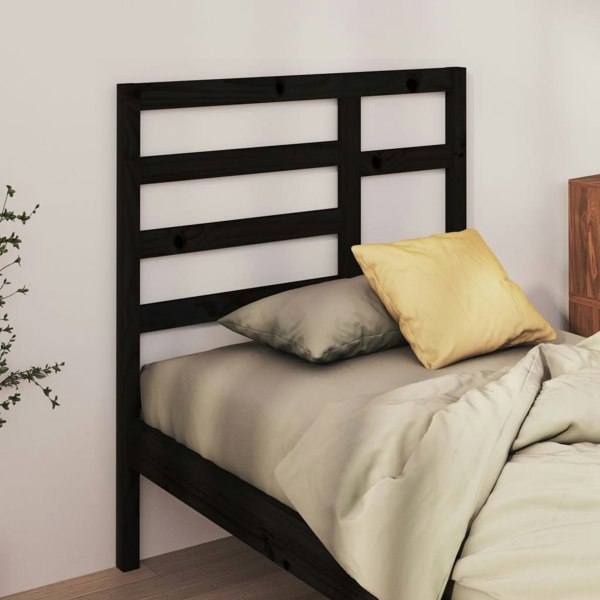 Berkfield Bed Headboard Black 106x4x104 cm Solid Wood Pine