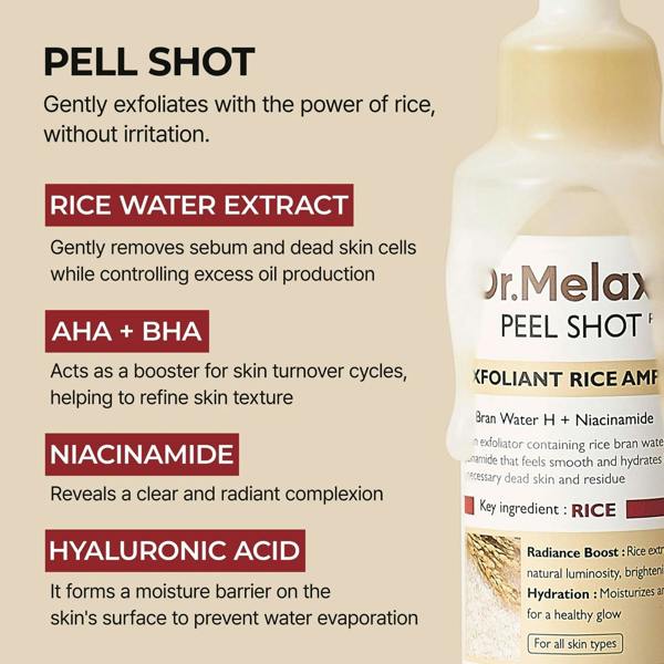 Dr.Melaxin Peel Shot Exfoliant White Rice Ampoule | Atelier De Glow
