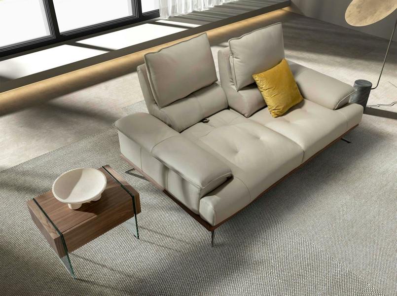 Angel Cerdá Grey taupe leather sofa 6247/6248