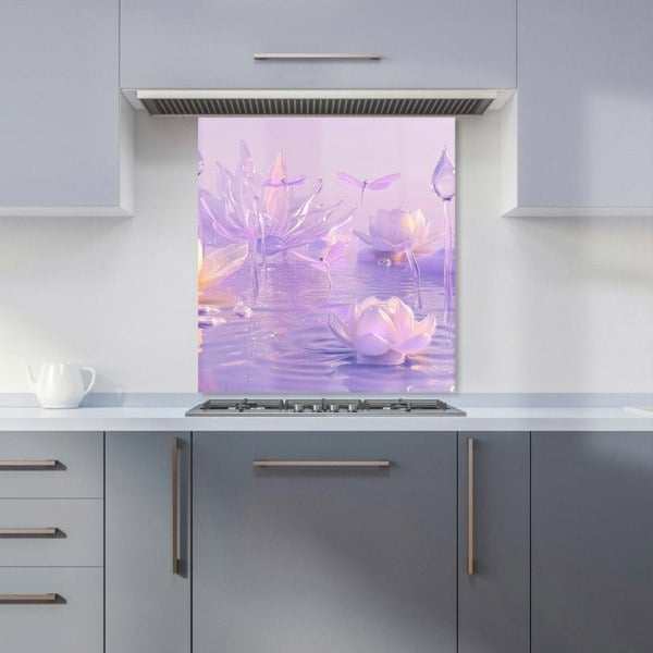 Warren Reed - Designer Mystical Waterlilies in Purple Twilight Kitchen Splashback