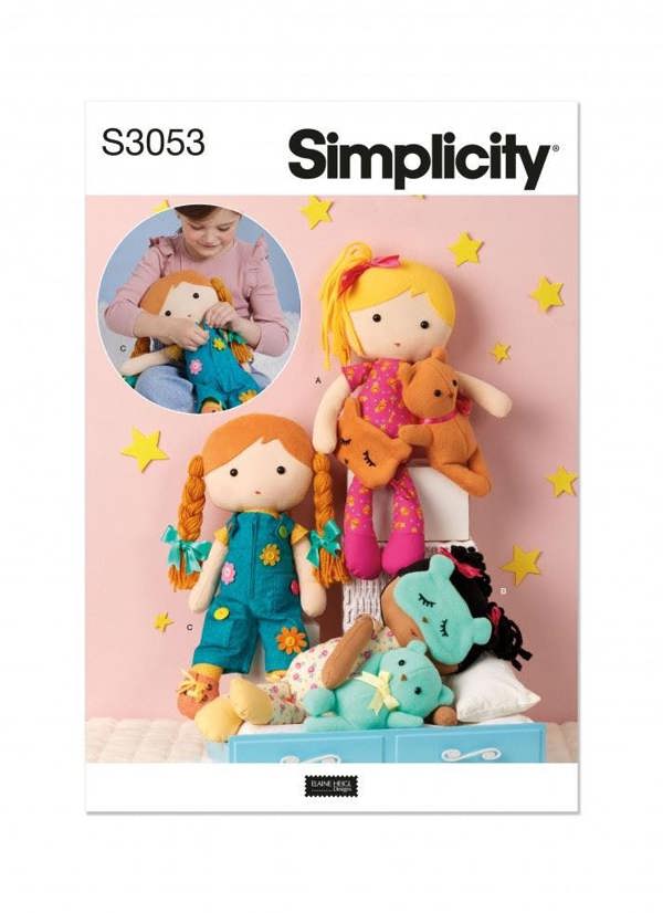 Simplicity Sewing Pattern 3053, Toys, Doll Clothes OS (One Size) - Intermediate