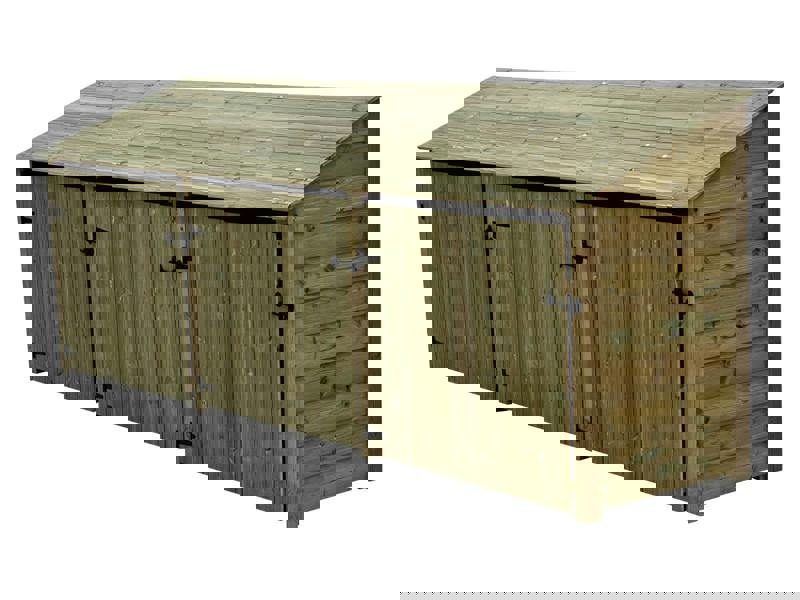 Arbor Garden Solutions Wooden Premium Tongue/Groove Log Store with Doors W-335cm, H-126cm or 180cm, D-88cm