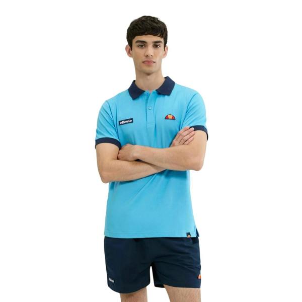Ellesse Mens Lessepsia Logo Cotton Polo Shirt - Blue/Navy - 