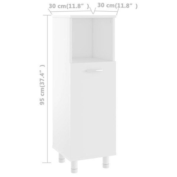 Berkfield Bathroom Cabinet White 30x30x95 cm Engineered Wood