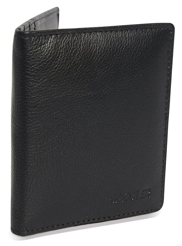 SADDLER Compact Leather Card Wallet "Lexi" – Handmade by Saddler | RFID Protected & Gift Boxed - Black