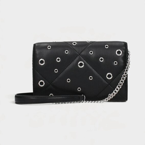 Tory Burch Willa Grommets Chain Wallet Black