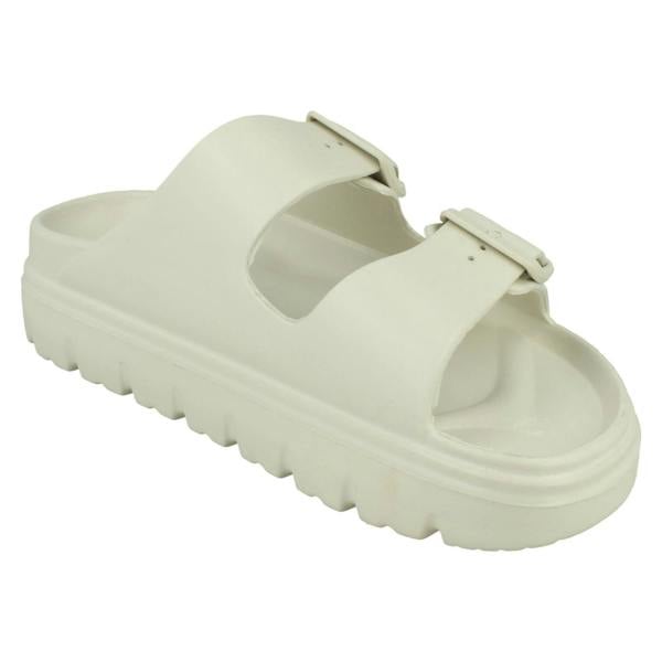 Spot On Ladies Spot On Casual Buckle Detail Sliders Sandals F12101