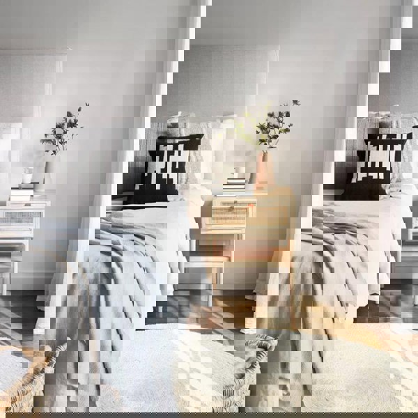 Cement Bedside Table, Light Oak-Weilai Concept-Weilai Concept