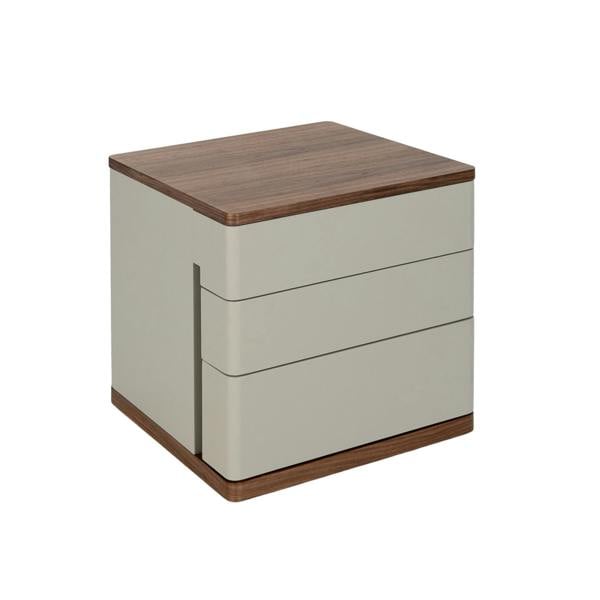 Angel Cerdá Grey wood and walnut bedside table 7166