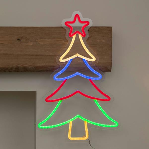 Samuel Alexander 43cm Neon Flex Christmas Tree Light with 215 Multi-Coloured LEDs