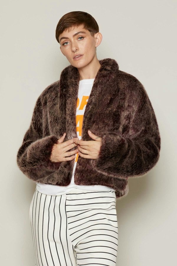 Bo Carter Tiffany Faux Fur Jacket - Aubergine