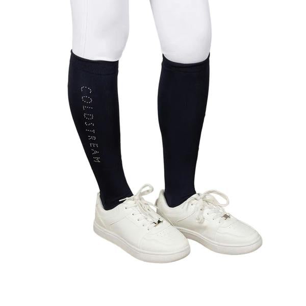 Coldstream Rochester Diamante Riding Socks - Navy/Silver - 