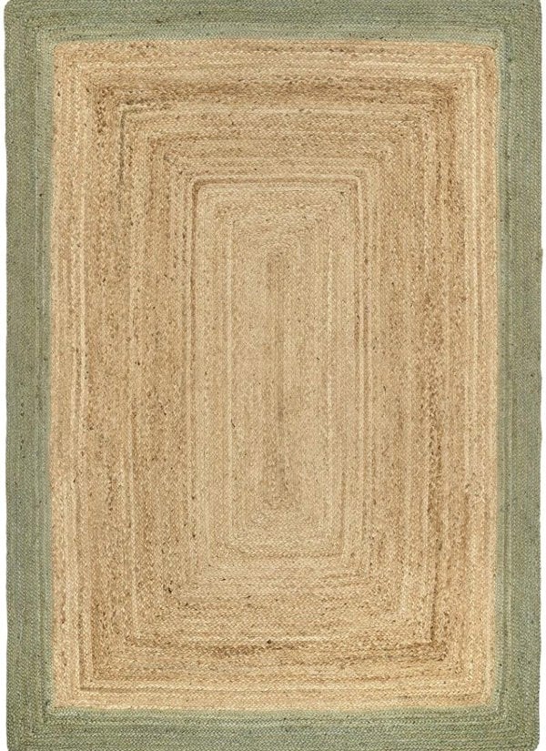 The Rugs Hand-Braided Jute Rug with Colourful Border