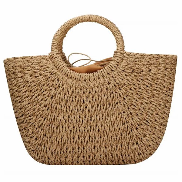 Harfi Straw Travel Bag Wicker Beach Handbag