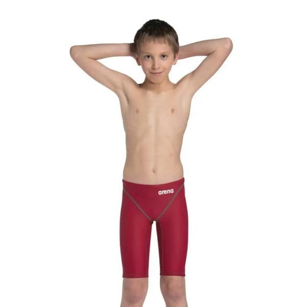 Arena Boys Powerskin ST NEXT Jammer in deep red with cross-back swimsuit design