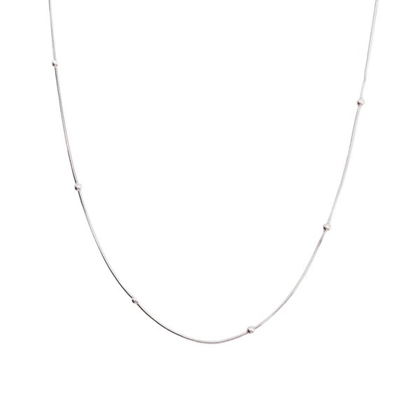 Spero London Italian Fine Beaded Chain Sterling Silver Satellite Necklace