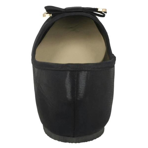 Spot On Ladies Spot On Ribbon Bow Vamp Ballerinas