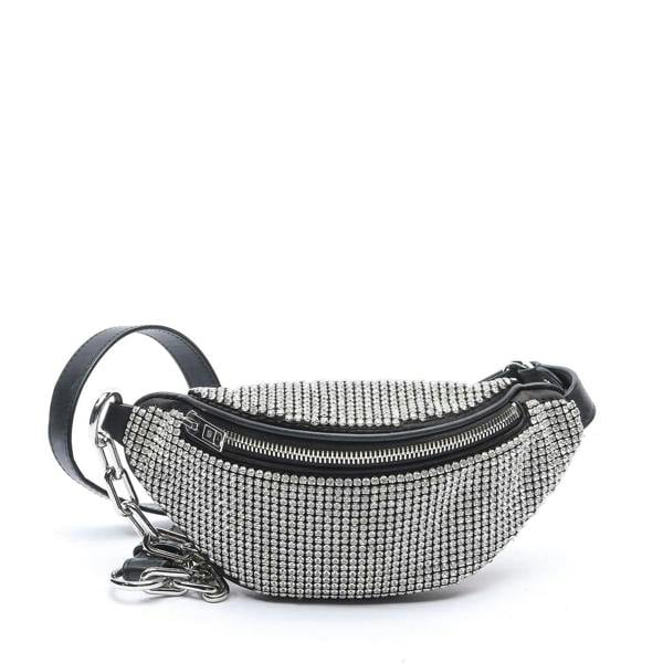 Alexander Wang rhinestone crossbody bag in black and silver