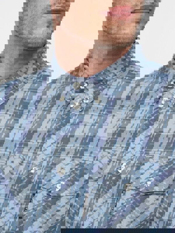 Duck and Cover Femington Short Sleeve Shirt Blue Check