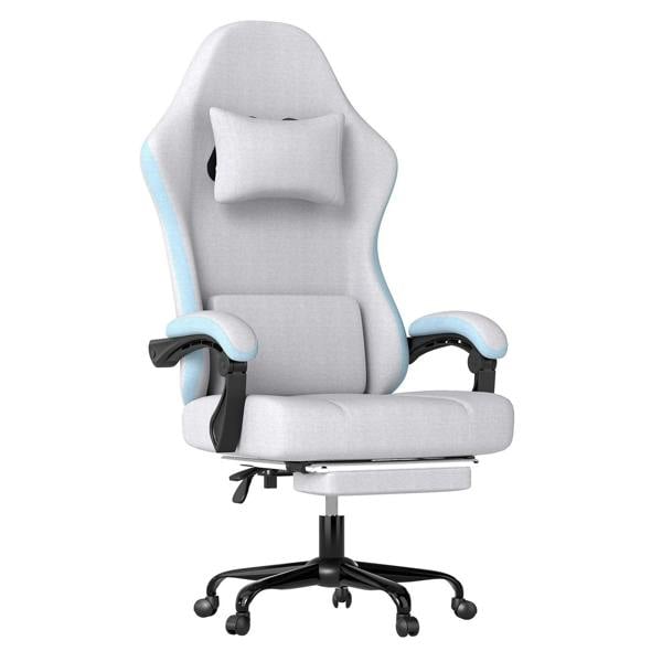 Levede Office Desk Chair Fabric Gaming Recliner Adjustable Height Swivel Grey