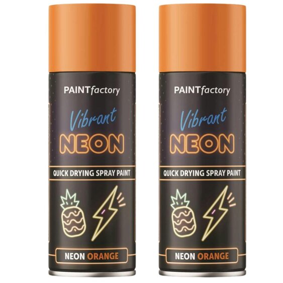 Paint Factory 2X  Neon Orange Spray Paint 400ml