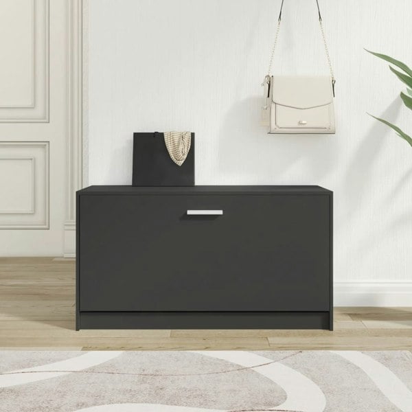 Berkfield Shoe Bench Black 80x24x45 cm Engineered Wood