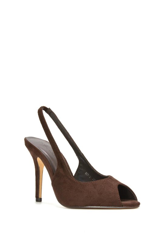 XY LONDON Stiletto High Heel Slingback Peep Toe Court Shoes