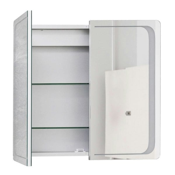 Double Door LED Bathroom Mirror Cabinet with Bluetooth Bathroom Mirror Cabinets Living and Home