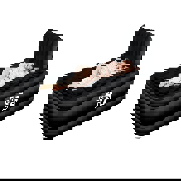 Get Fit Blow Up Air Bed With Built In Electric Pump - Headboard & Free Inflatable Pillow